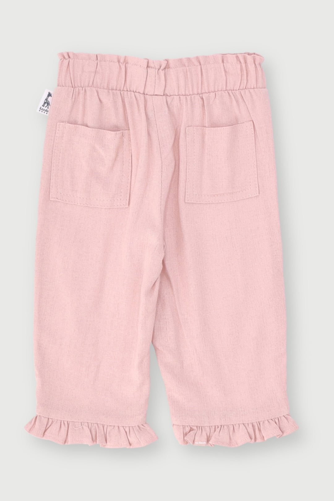 Baby Girls Frill Hem Pant - Dusty Pink