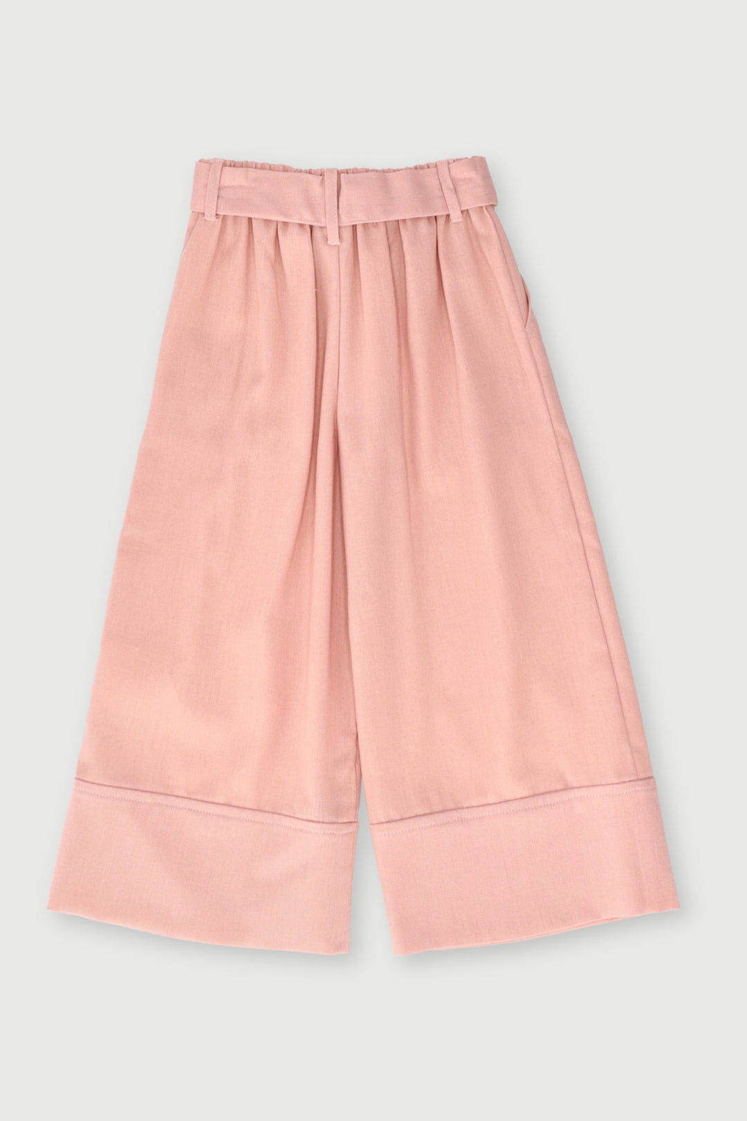 Baby Girls Wide Leg Frill Hem   - Dusty Pink
