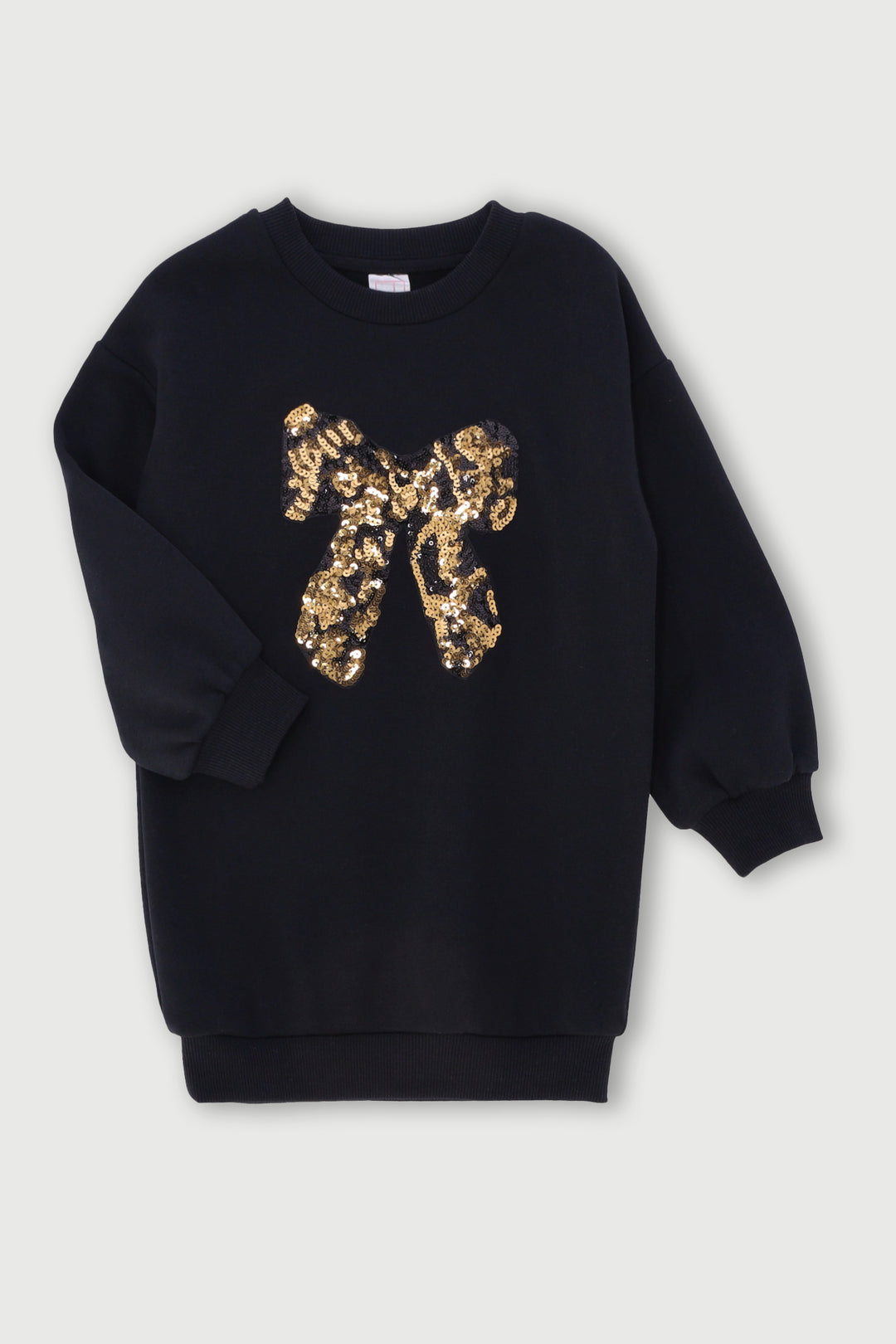 Pre-Girls Pre-Girls Long Sleeve Fleece Sequin Dress - Black Edgars Pre-Girls Pre-Girls Long Sleeve Fleece Sequin Dress - Black Edgars