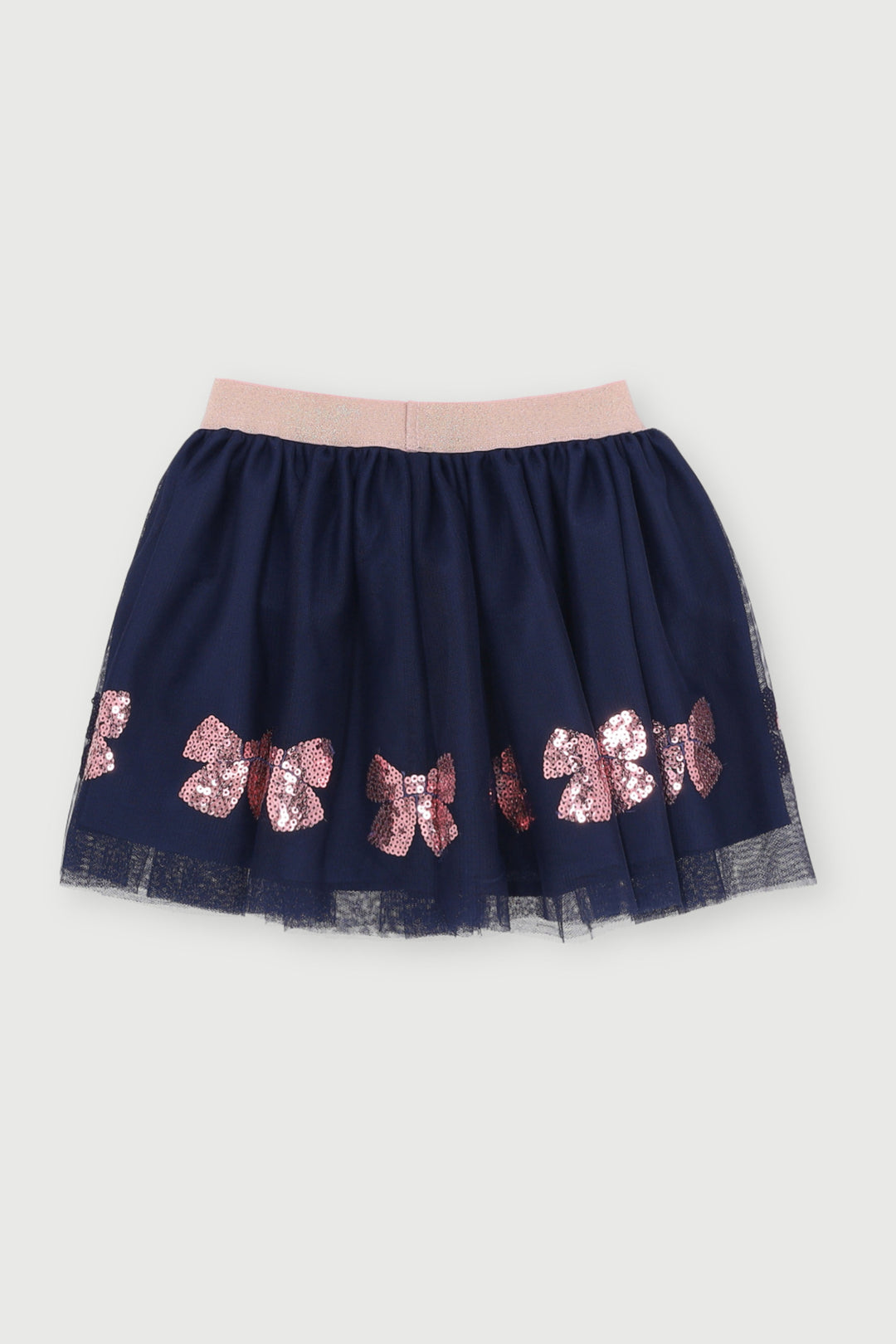 Pre-Girls Mesh Tutu Sequin Skirt - Navy
