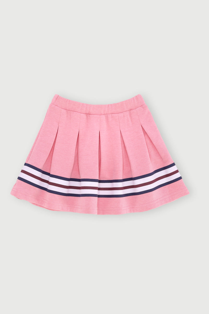 Pre-Girls Pleated Stripe Skirt - Pink