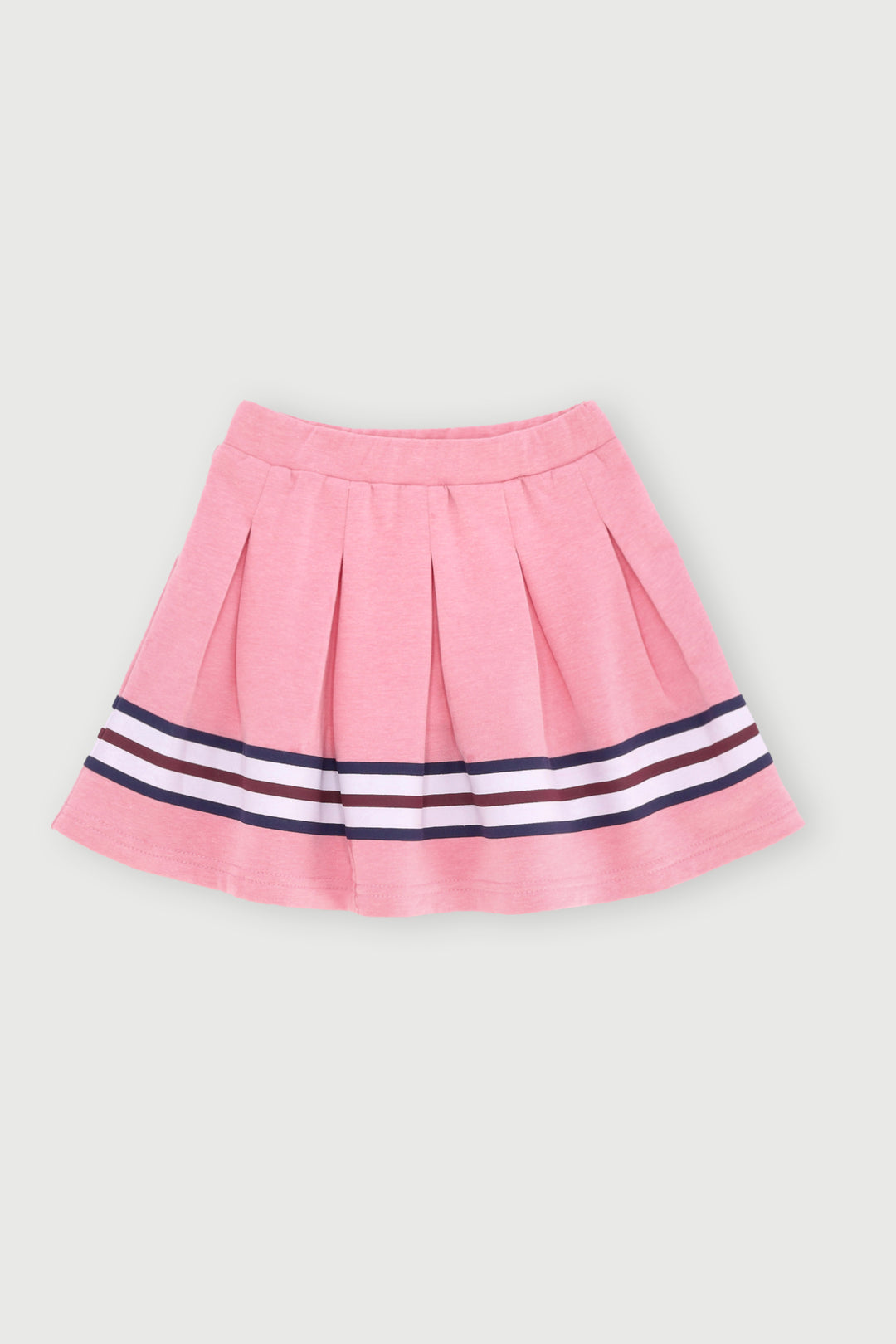 Pre-Girls Pleated Stripe Skirt - Pink
