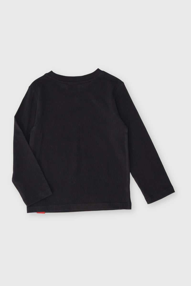 Pre-Boys Long Sleeve Spiderman Tee  - Black