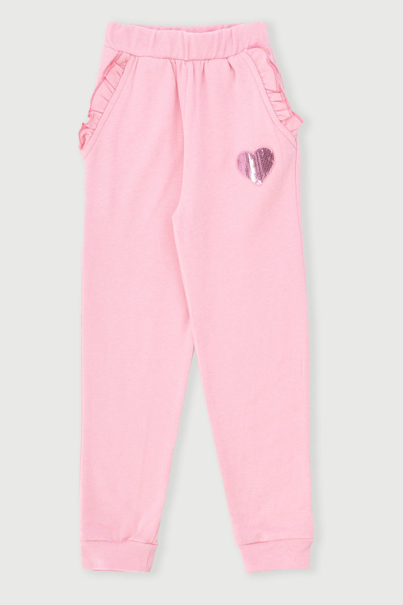 Pre-Girls Hearts Sequin Jogger - Blush