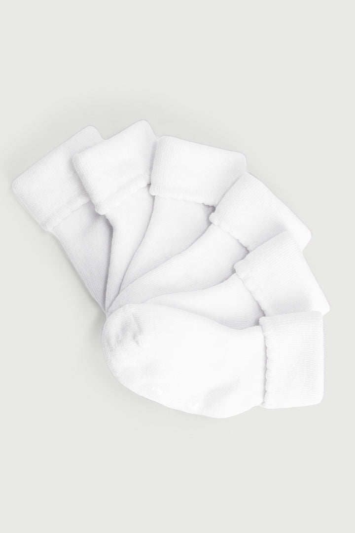 Baby Girls 3 Pack Plain Towelling Socks - White