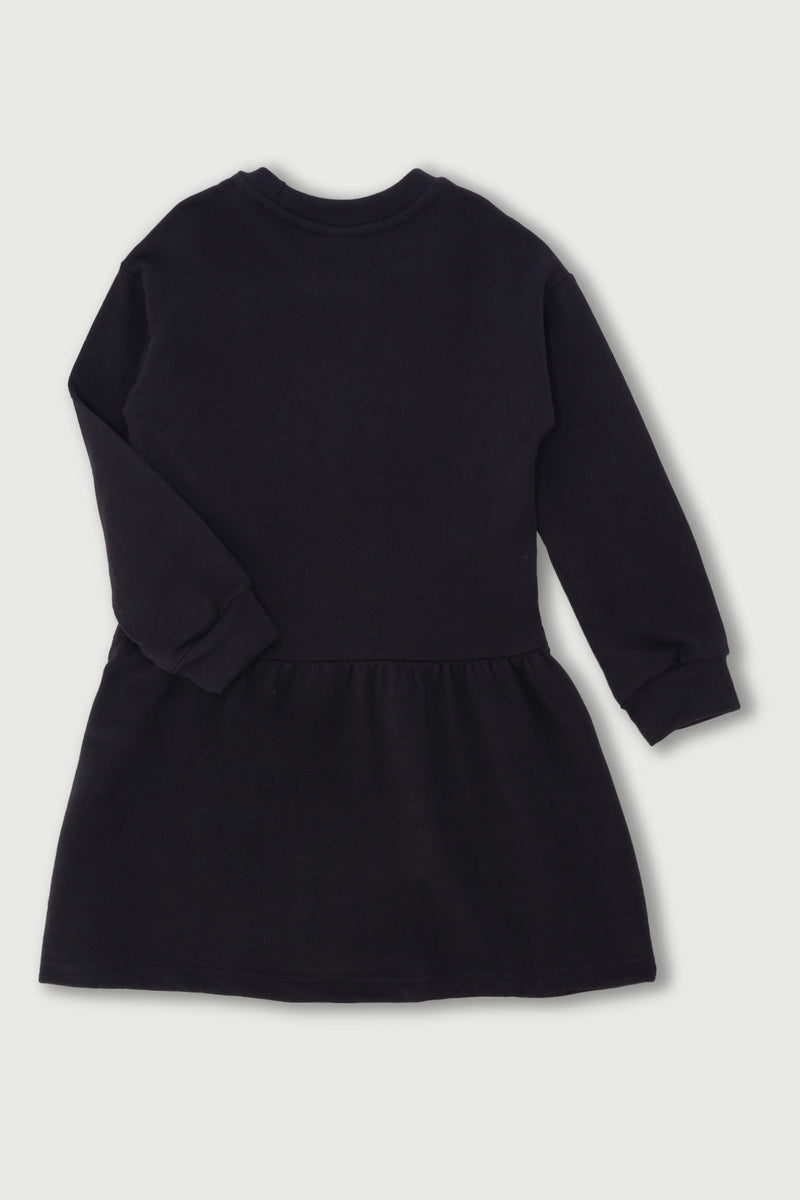 Pre-Girls Hello Kitty Fleece Dress - Black