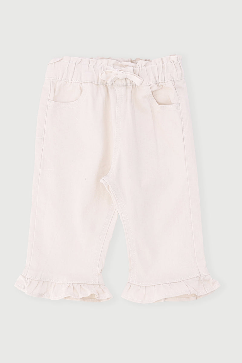 Baby Girls Twill Harem Pant - Nude