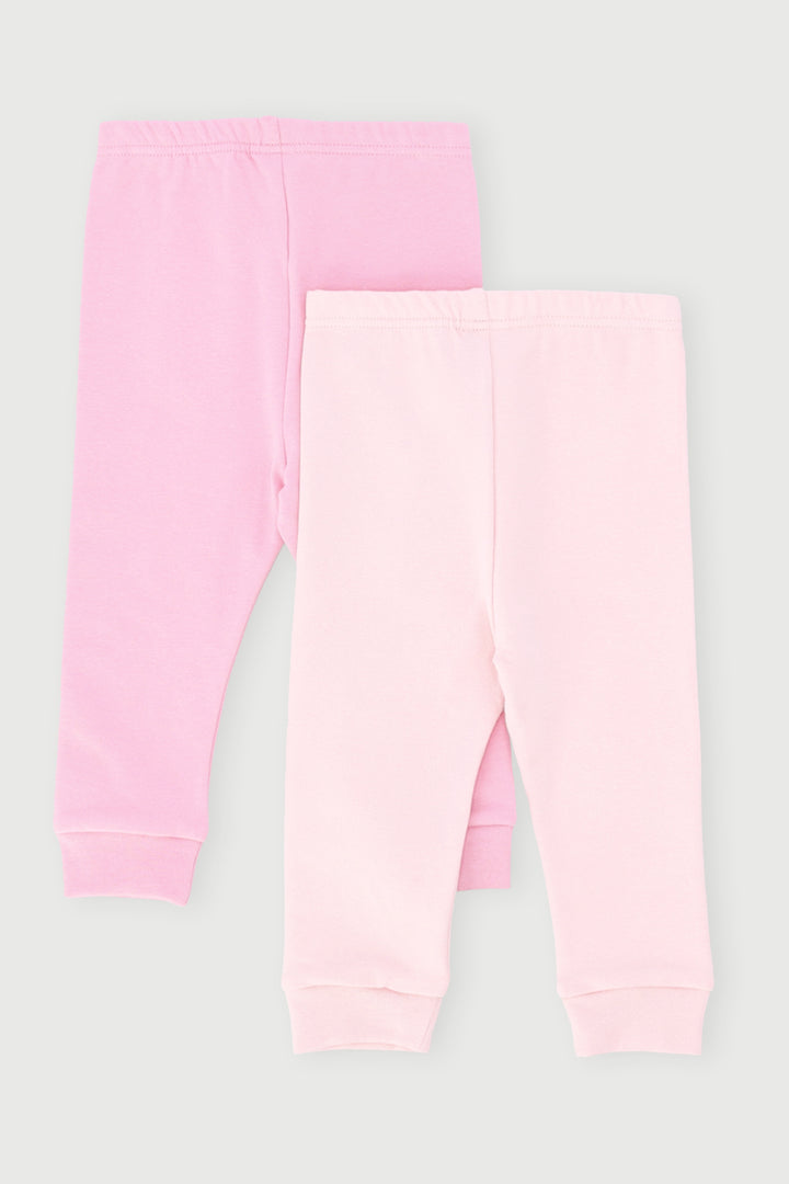 Baby Girls 2 Pack Stretch Fleece Legging - Pink