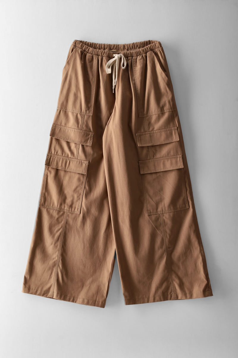 Girls Multi Pocket Twill Pant - Mocha