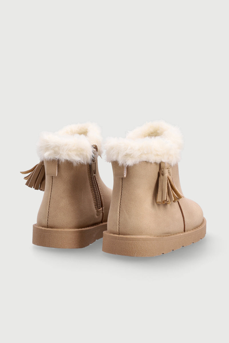 Baby Girls Tassel Boot - Stone