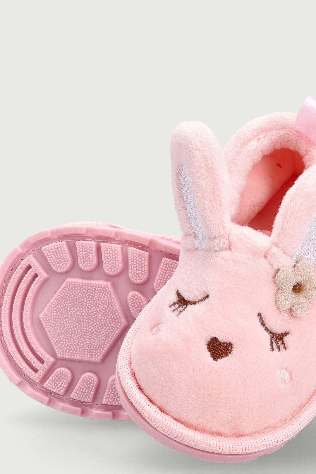 Baby Girls Novelty Stokie Slipper - Dusty Pink