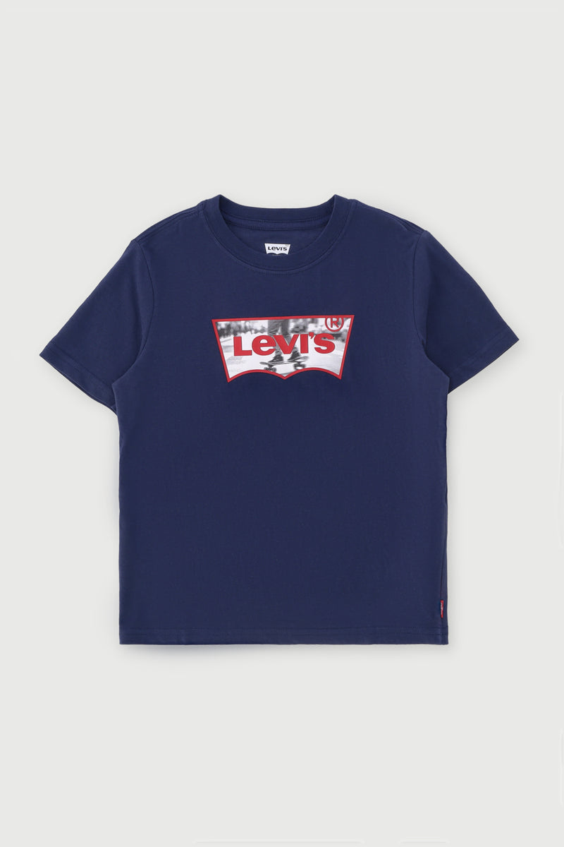 Pre-Boys Levis Skate Batwing Tee - Navy