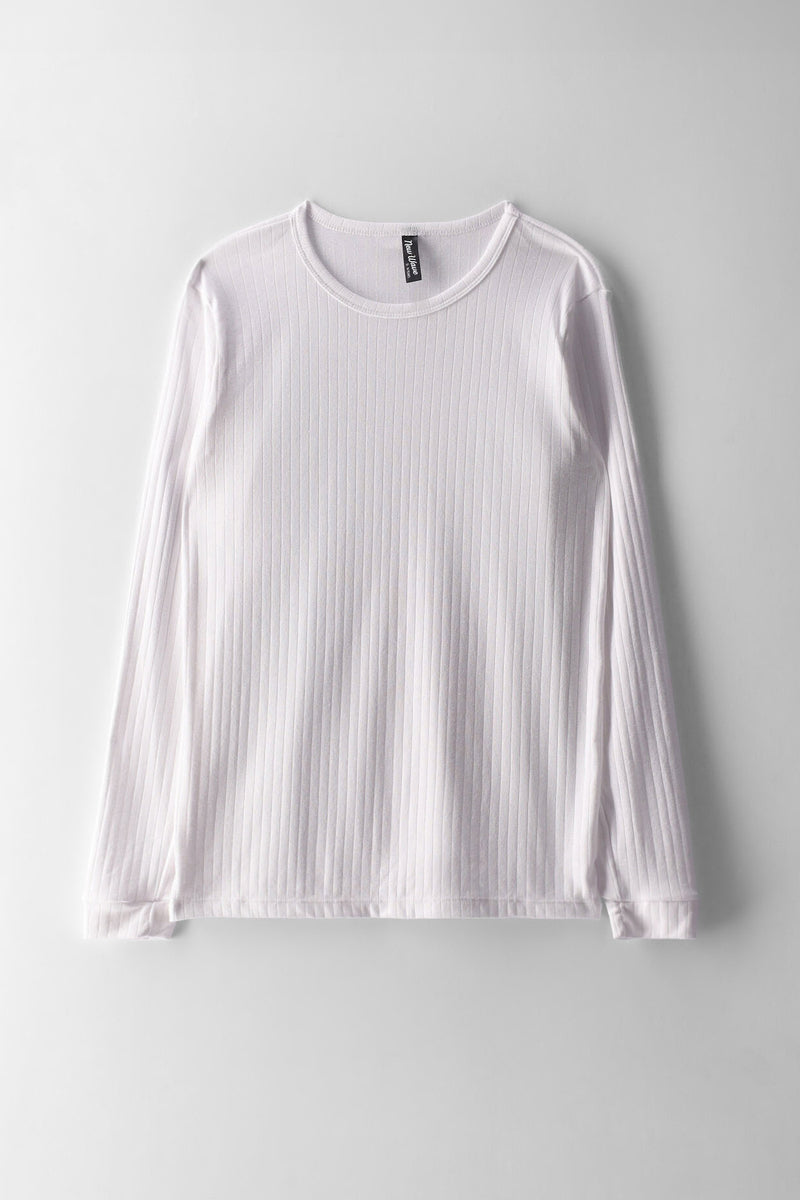 Boys Long Sleeve Thermal Vest - White