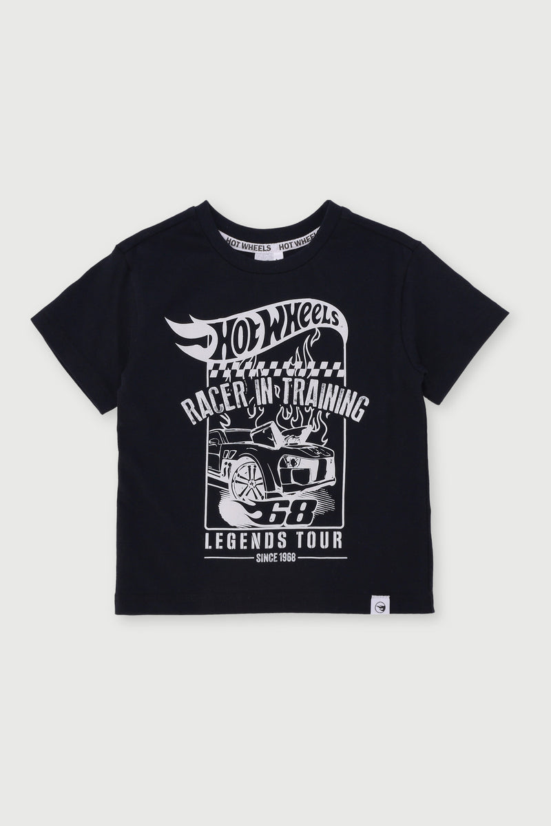 Pre-Boys Short Sleeve Hot Wheels Tee - Black
