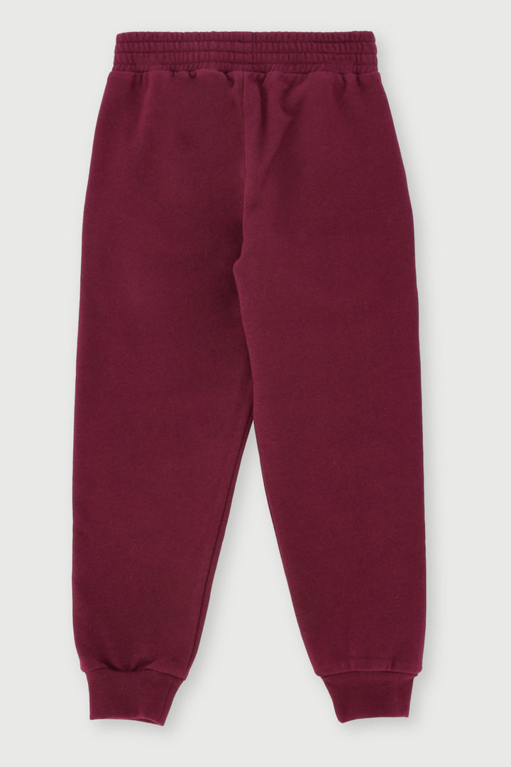 Pre-Girls Heart Print Fleece Top - Burgundy