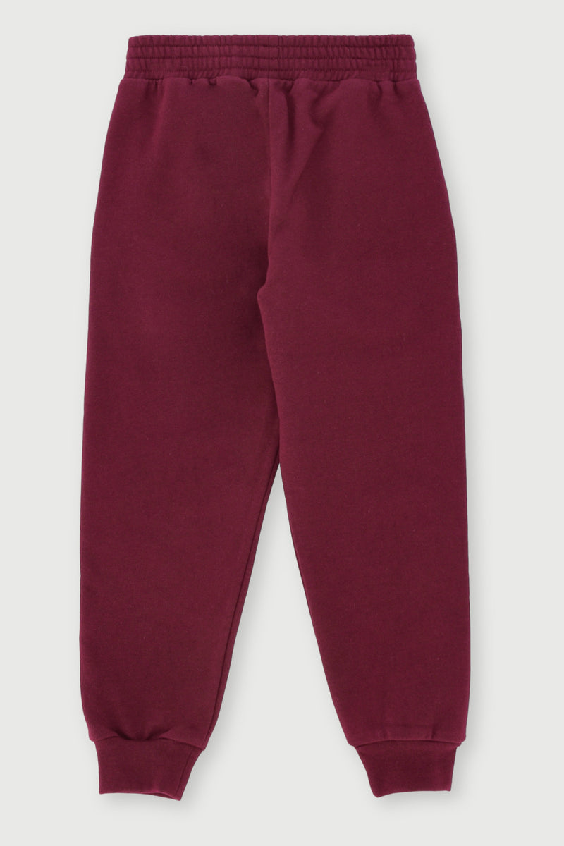 Pre-Girls Heart Print Fleece Top - Burgundy