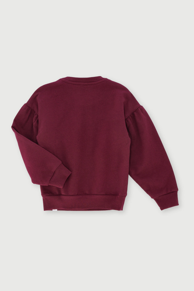 Pre-Girls Heart Print Fleece Jogger - Burgundy