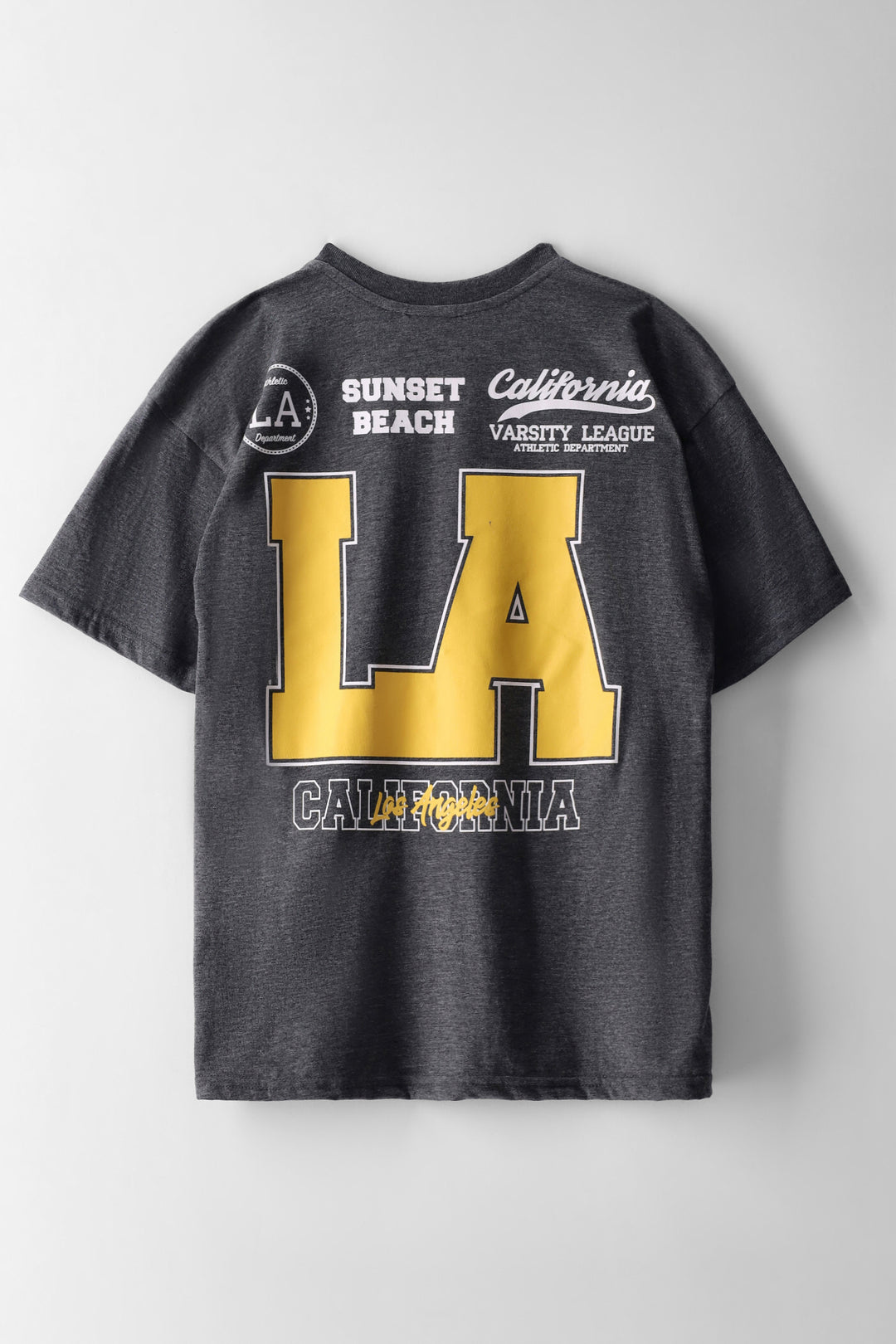 Girls LA Oversized Sport Look Tee - Charcoal Melange