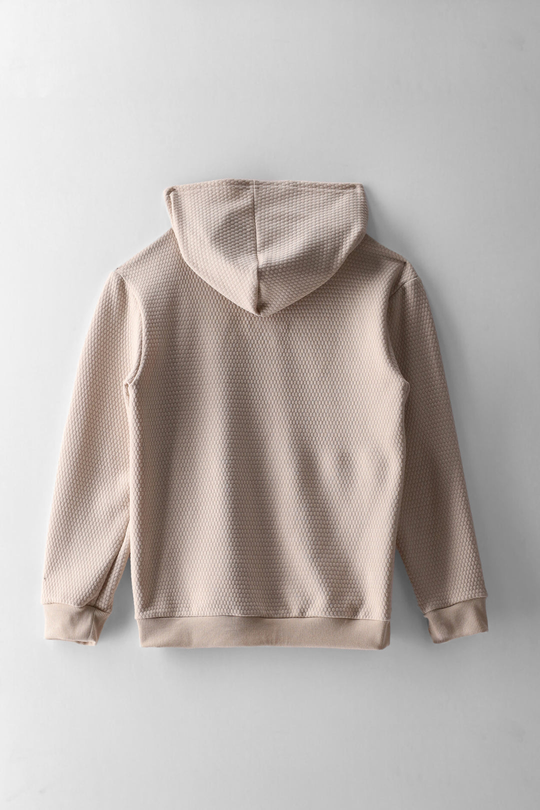 Boys Textured Lightweight Hoody - Stone