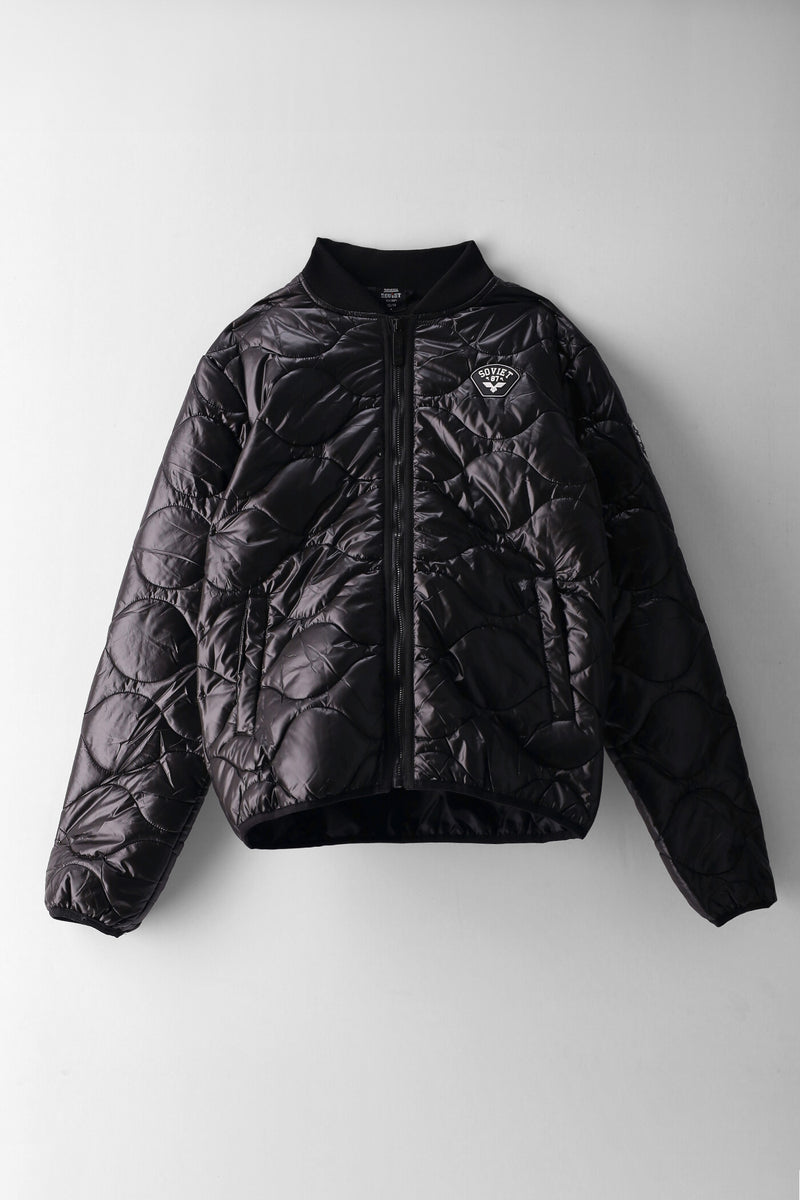 Boys Harlem Quilted Bomber Jacket - Black