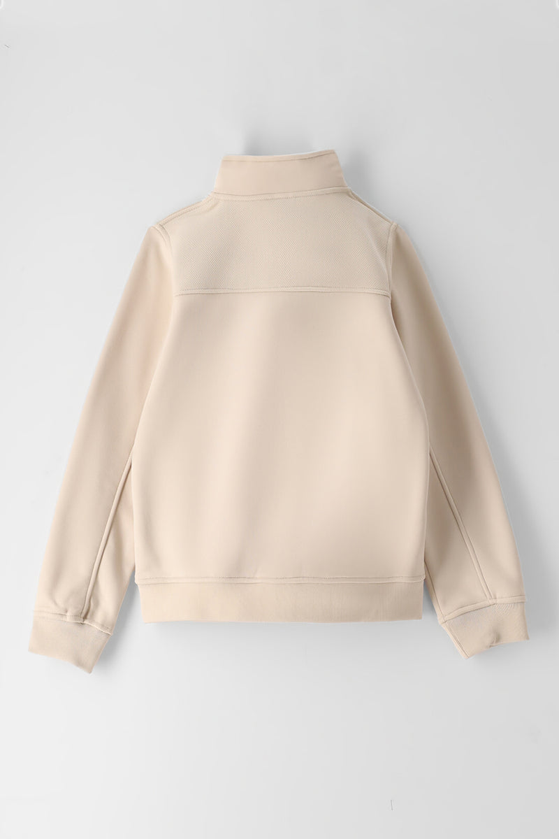 Boys Dempsey Zip Through Jacket - Stone