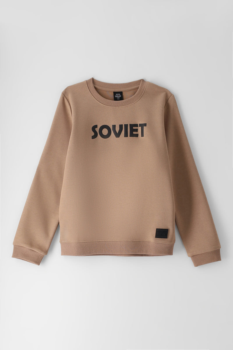 Boys Zander Pull Over Sweat Top - Sand