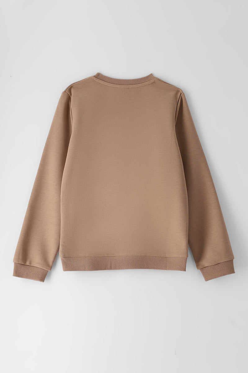 Boys Zander Pull Over Sweat Top - Sand
