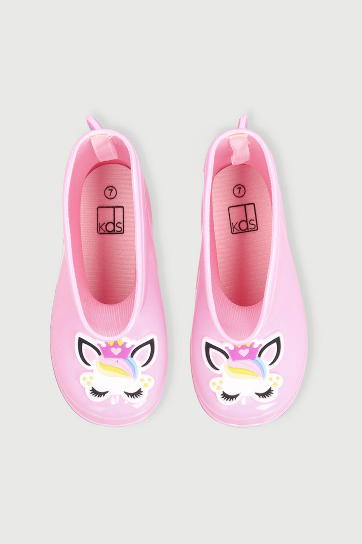 Pre-Girls Unicorn Crown Welly Boot - Pink