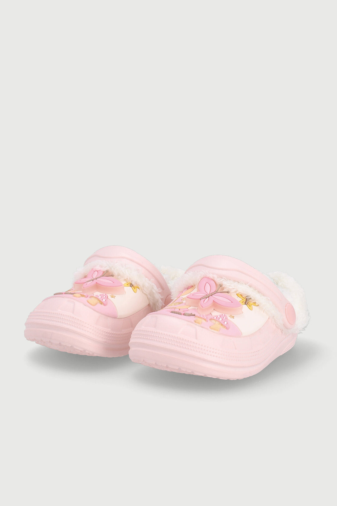 Baby Girls Butterfly Furlined Clog - Light Pink