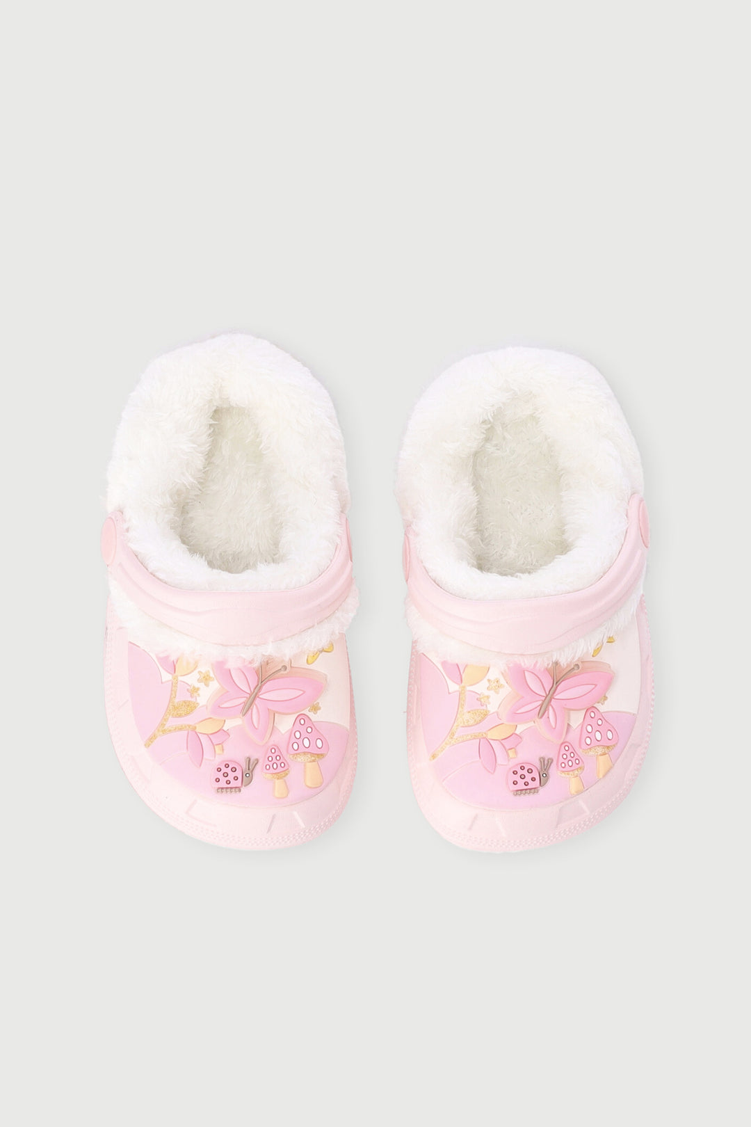 Baby Girls Butterfly Furlined Clog - Light Pink