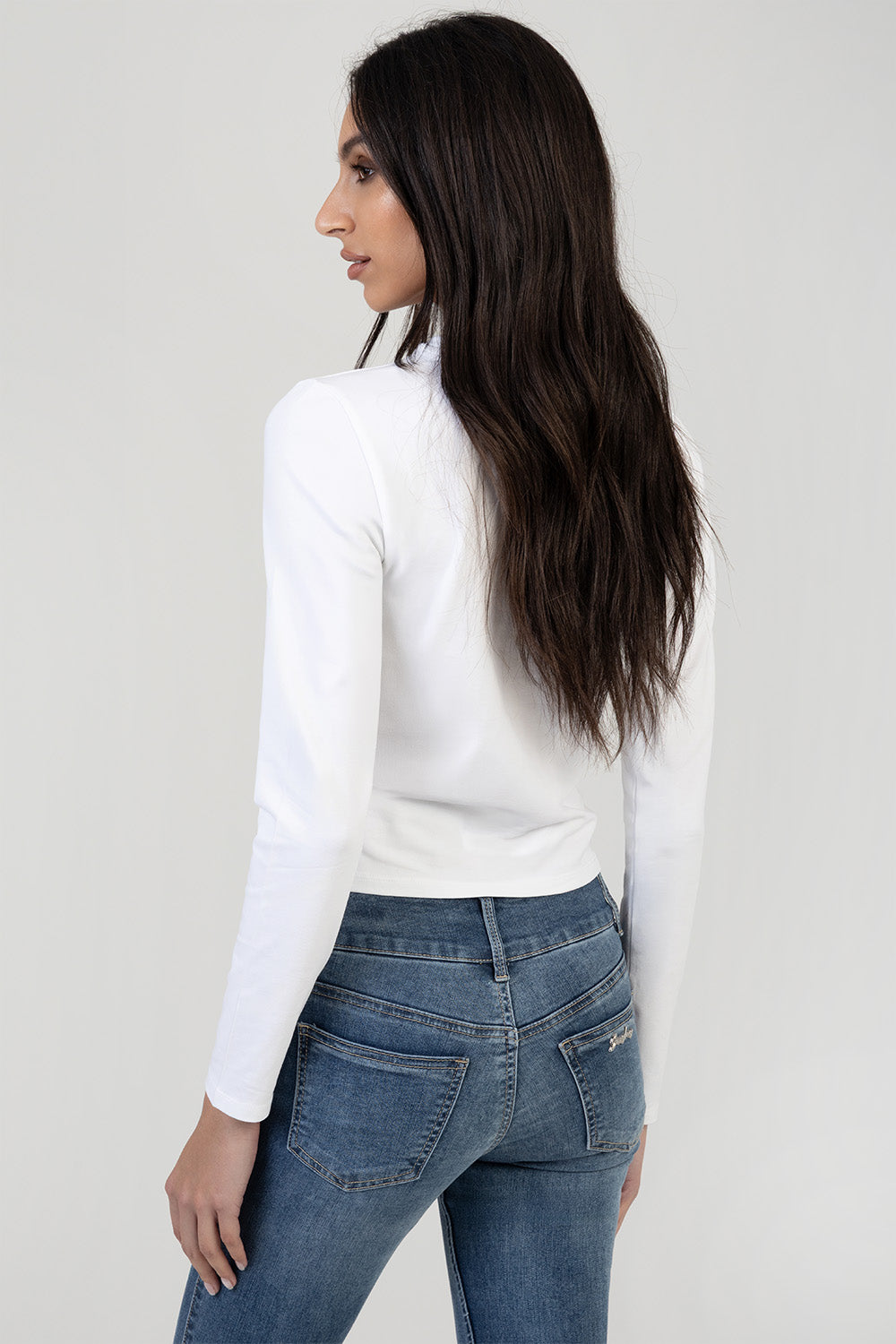 Long Sleeve Regular Branded T-Shirt- White