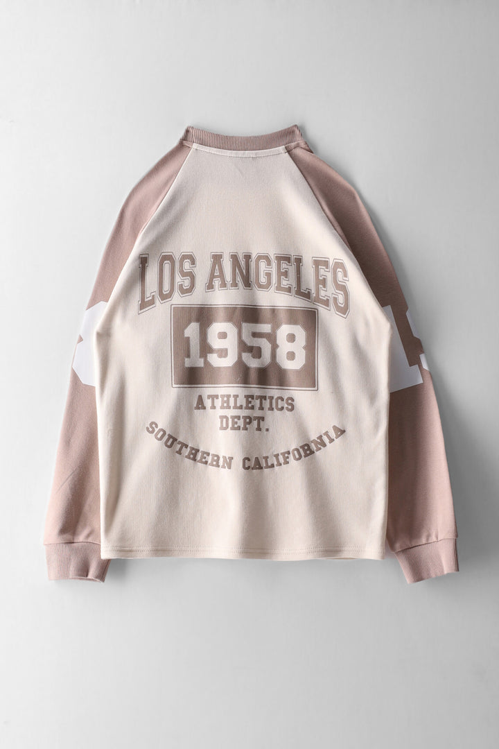 Girls 2 Tone College Long Sleeve Tee - Multi