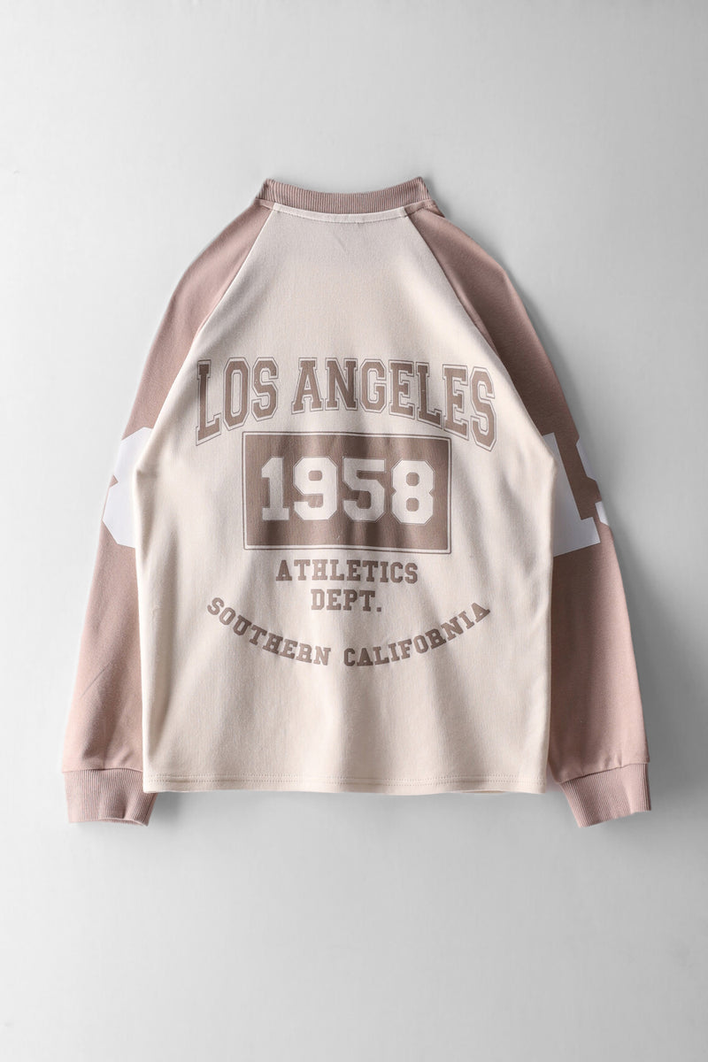 Girls 2 Tone College Long Sleeve Tee - Multi