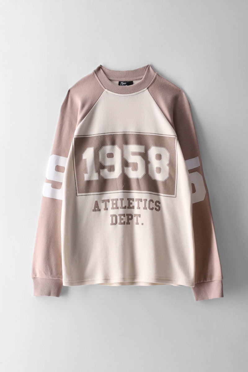 Girls 2 Tone College Long Sleeve Tee - Multi