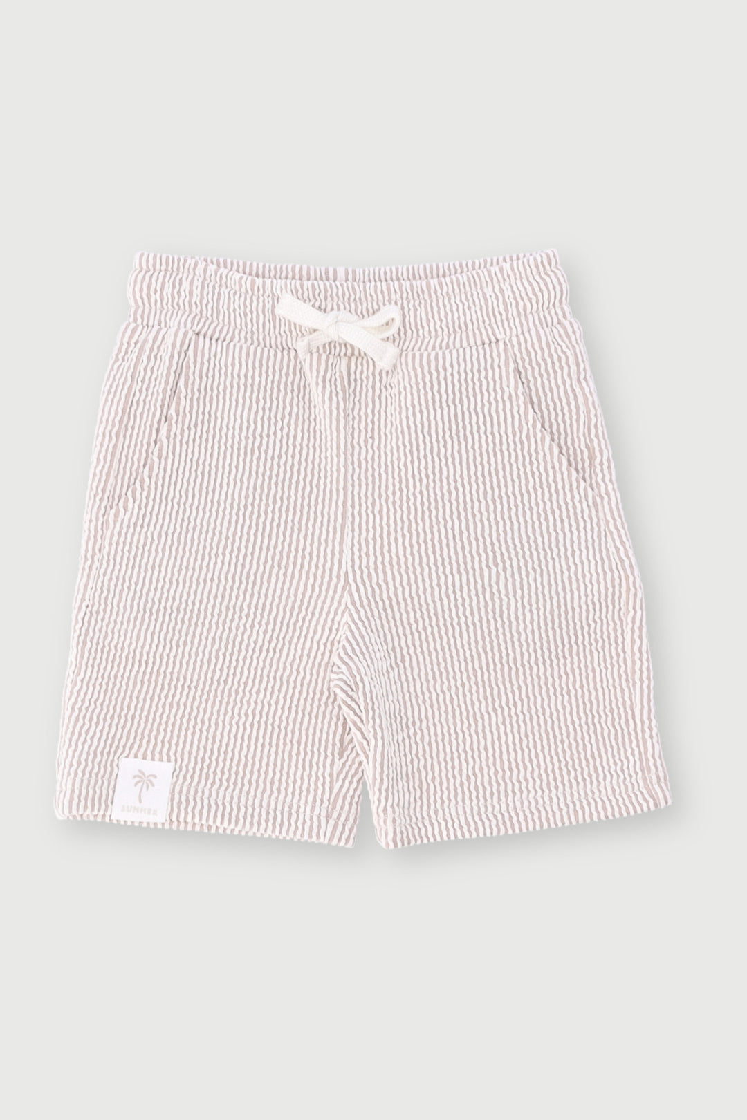 Pre-Boys Seersucker Shorts - Stone