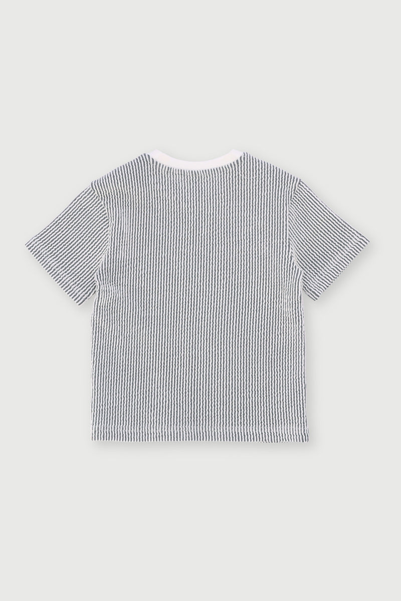Pre-Boys Short Sleeve Seersucker Tee - Black