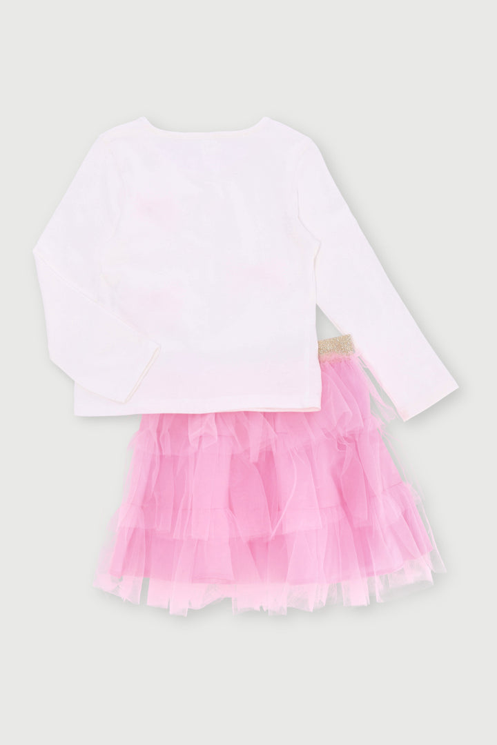 Pre-Girls Tutu Skirt With Bow Top - Cream