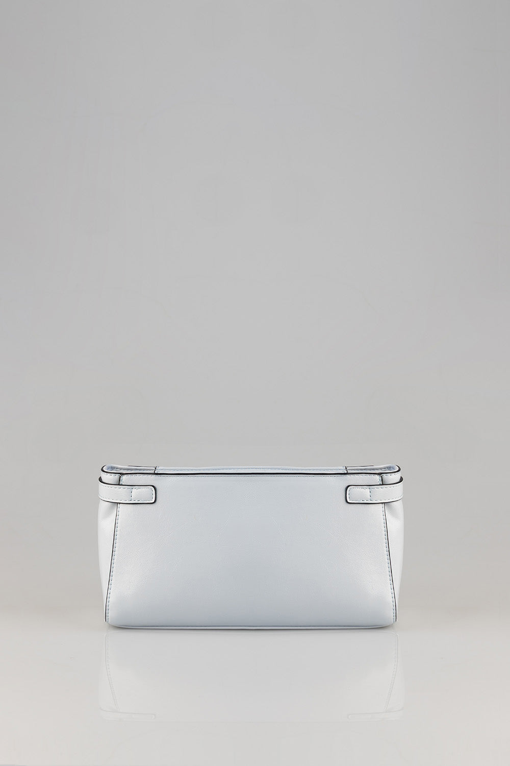 Structured Shoulder Bag With Gold Trim - Aqua Blue