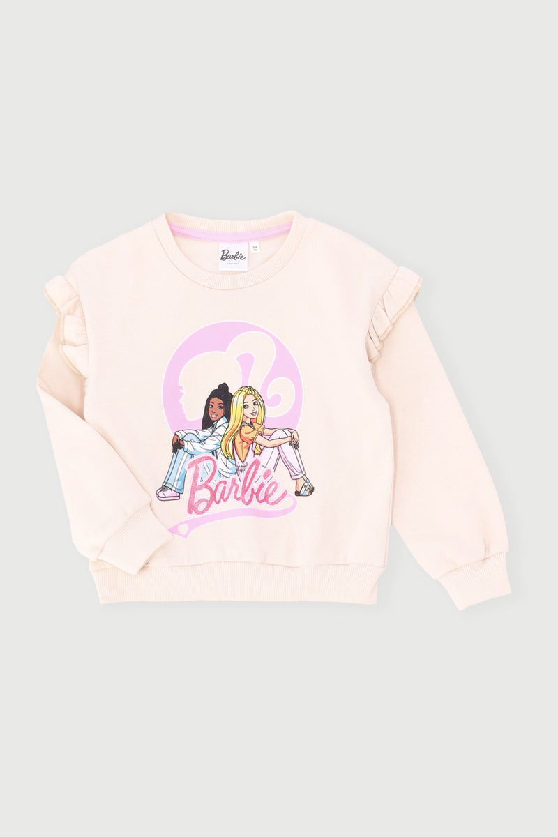 Pre-Girls Barbie Fleece Top - Stone