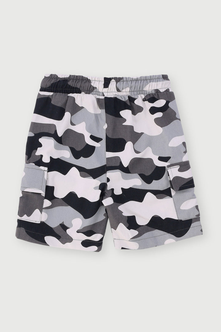 Pre-Boys Cargo Camo Shorts - Grey