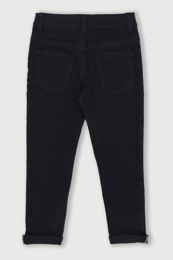 Pre-Boys Skinny Woven Badge Denim - Black