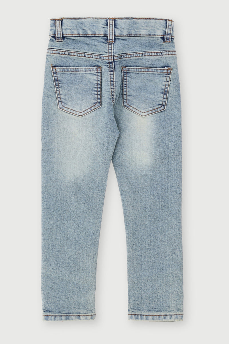 Pre-Boys Tea Wash Skinny Denim - Bleach