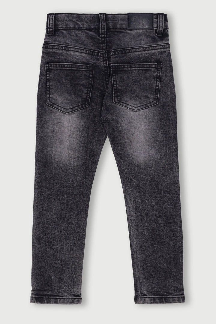 Pre-Boys Skinny Acid Wash Denim - Charcoal