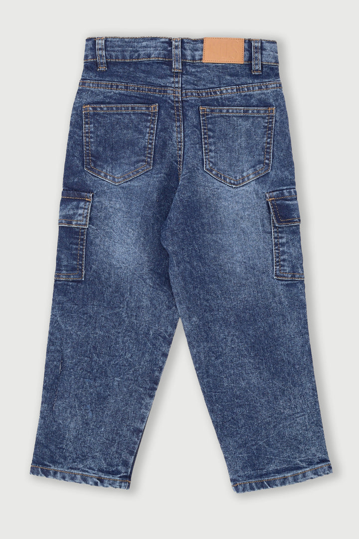 Pre-Boys Cargo Denim - Dark Blue
