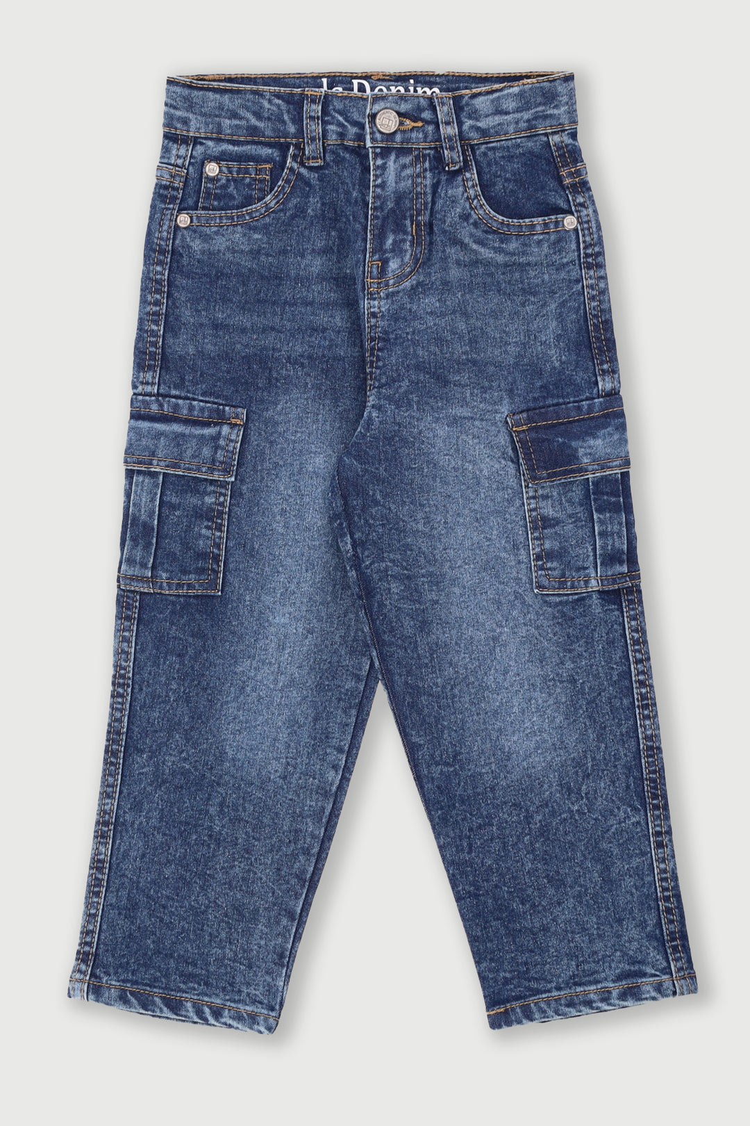 Pre-Boys Cargo Denim - Dark Blue