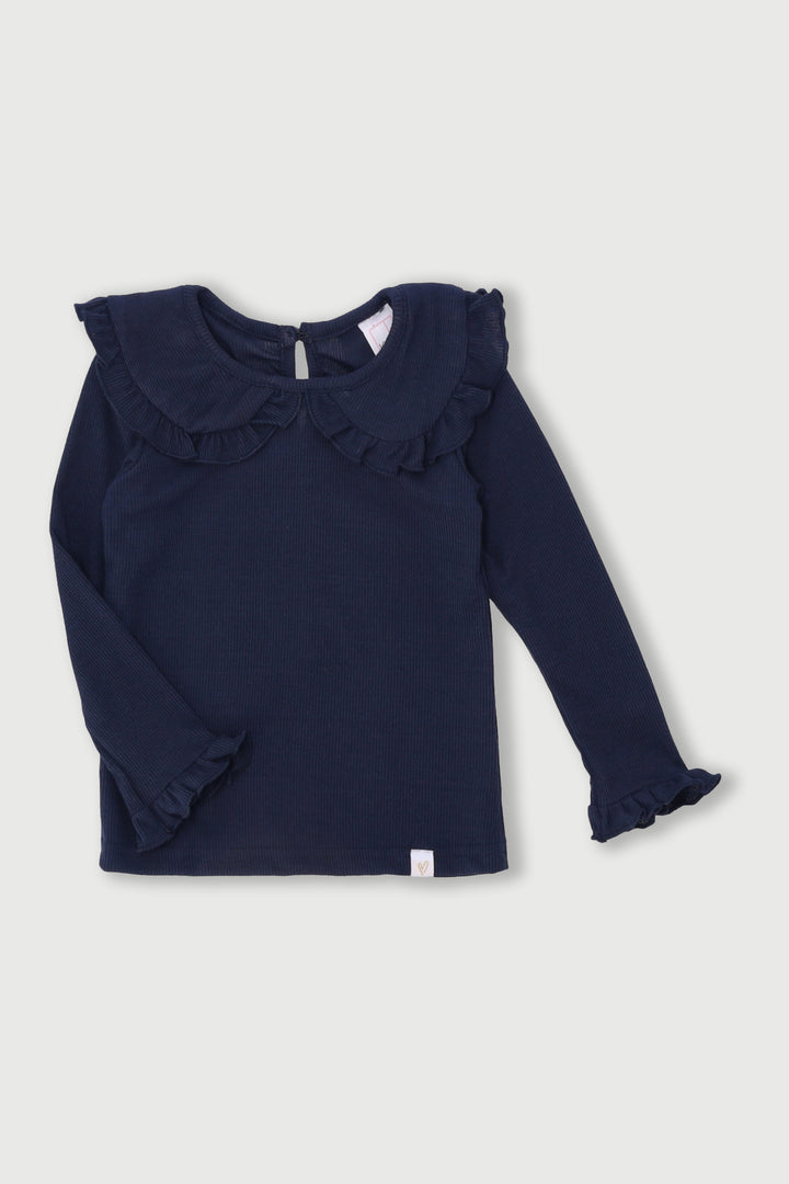 Pre-Girls Peter Pan Long Sleeve Tee  - Navy