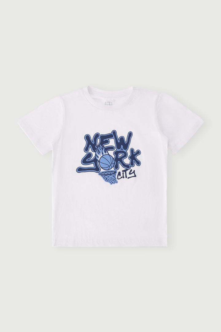 Pre-Boys Short Sleeve Ny Tee - White
