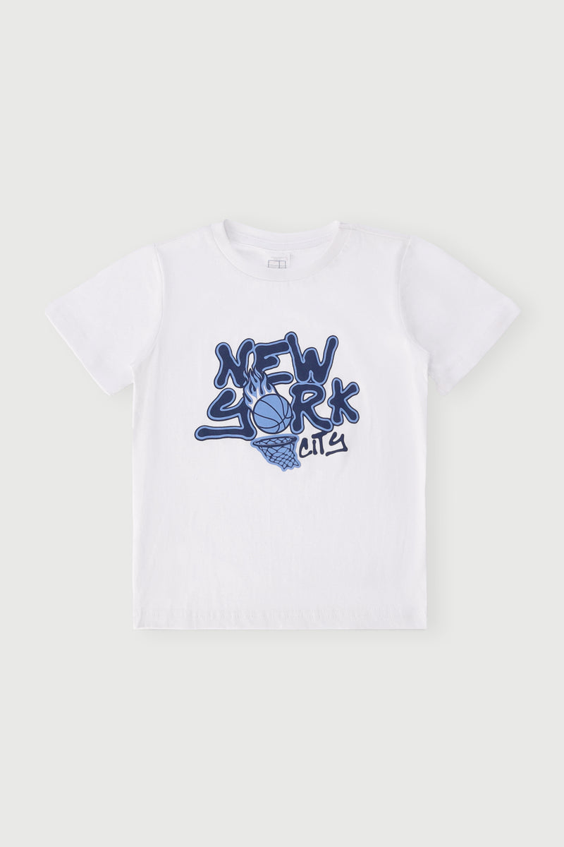Pre-Boys Short Sleeve Ny Tee - White
