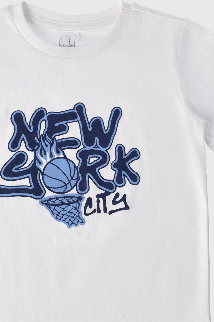 Pre-Boys Short Sleeve Ny Tee - White
