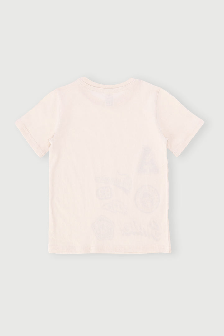 Pre-Boys Short Sleeve Sports Tee - Stone
